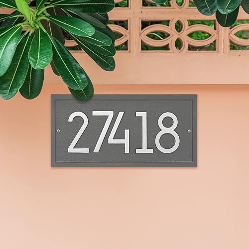 Miniatura 8 de KeepRepel - Placa de dirección personalizada de metal fundido, el rectángulo moderno. Muestra tu dirección. Letrero de número de casa personalizado