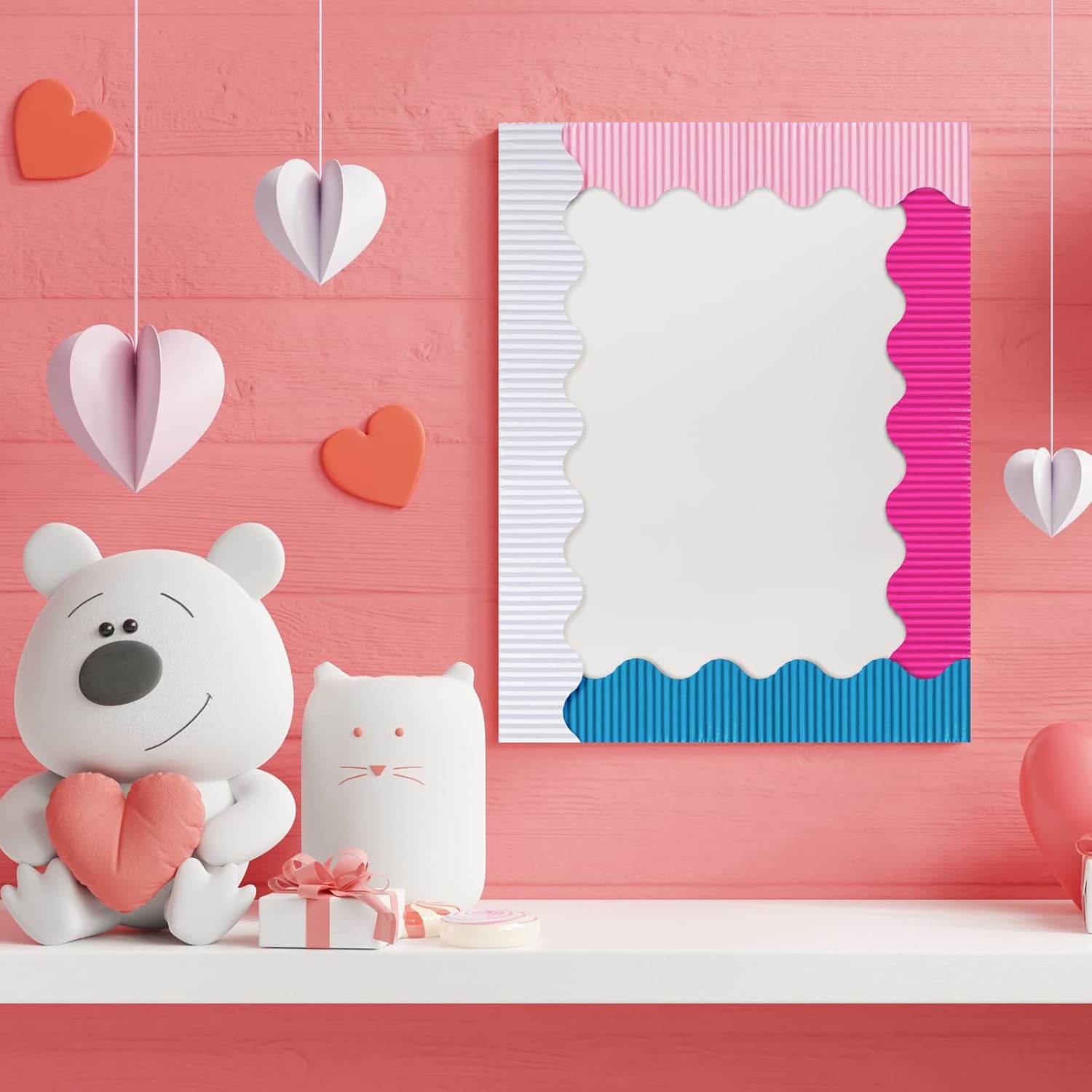 Harloon 12 Rolls 600 ft Scalloped Bulletin Board Borders Decorative Classroom Bulletin Board Trim Poster Decor for Teacher Students White Cork Wall Locker