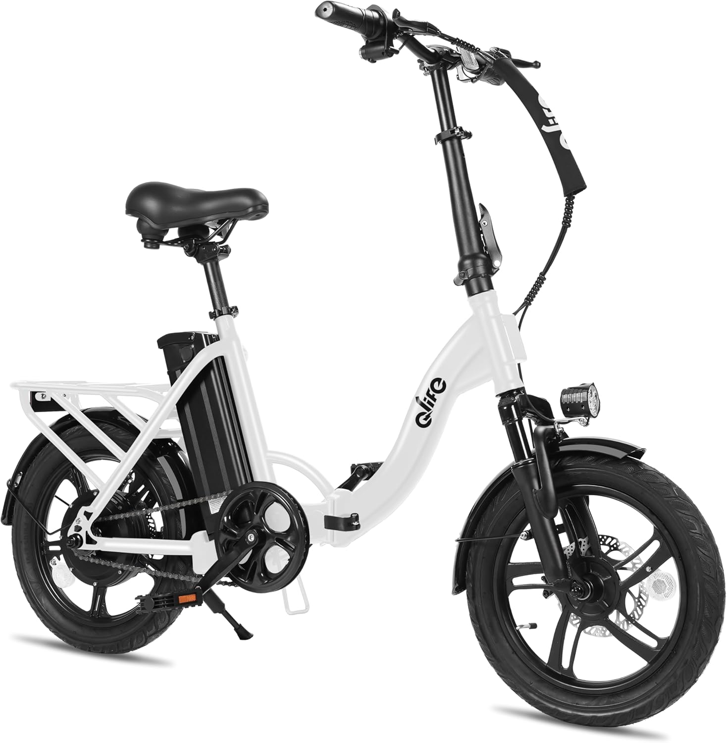 16″ Folding Electric Bike with Peak 500W 20 MPH Brushless Motor, 280Wh Removable Battery, 16X2.5 Tire Step Through Mini Commuting Electric Bikes Gift for Adults & Teens