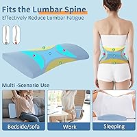 Vista 3 de Almohada de apoyo lumbar para cama: almohada de espuma viscoelástica para aliviar el dolor de espalda baja para dormir, almohada ergonómica