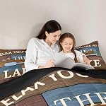 Erosebridal Lake Paddle Decor Comforter Set, Rustic Farmhouse Old Barn Bedding Queen Size For Kids Teens Adult, House Quilt Retro Wooden Stripes Texture Duvet Insert, 1 + 2 Pillowcases, Brown