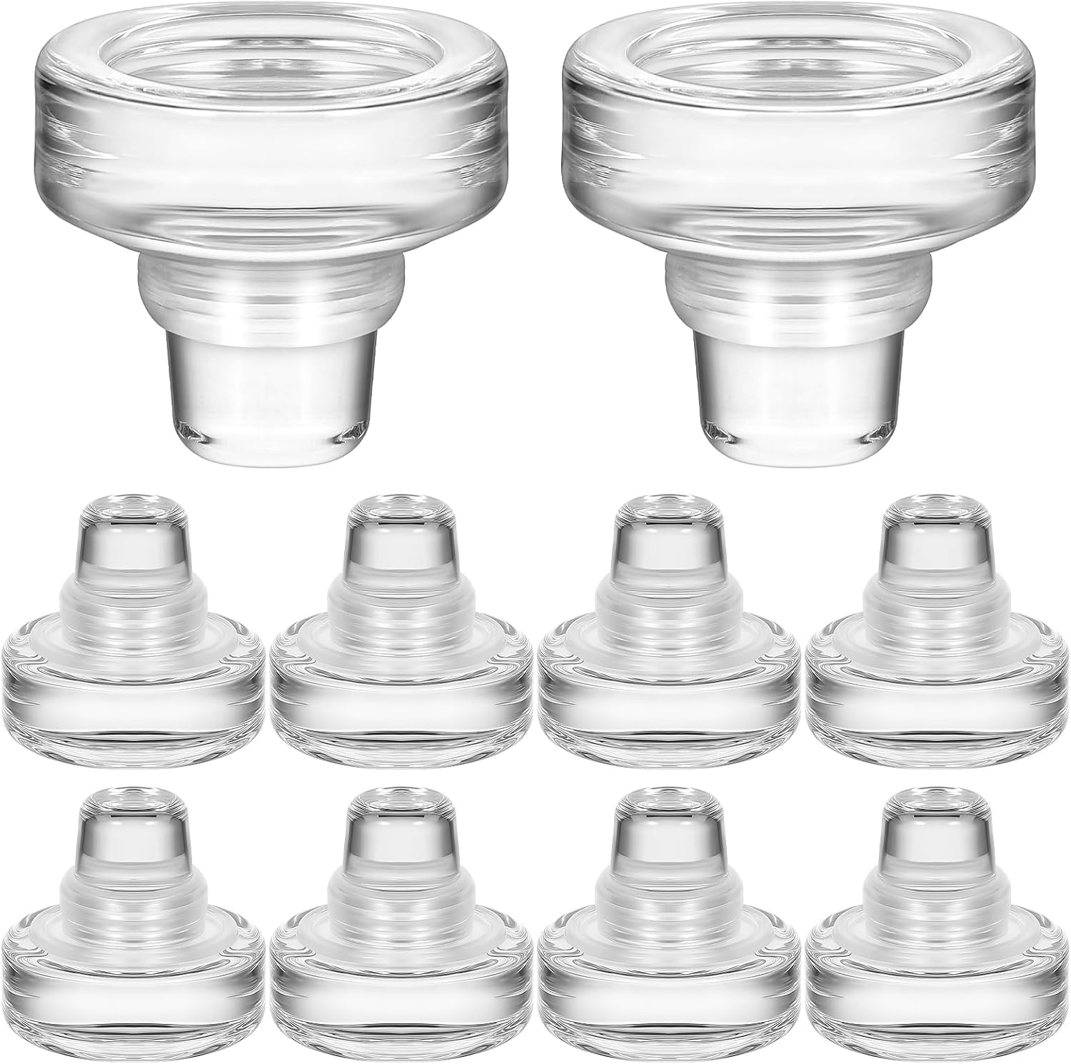 Amosfun 10pcs Wine Bottle Stopper Set Reusable Glass Wine Bottle Plugs