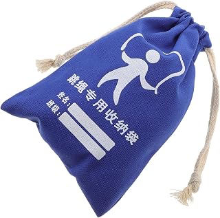 Bolsa de Cordón de Lona Azul para Salto de Cuerda Almacenamiento Deportivo Portátil para Bolsa Ligera Multiusos para Cuerdas Material Escolar y Botella de Agua