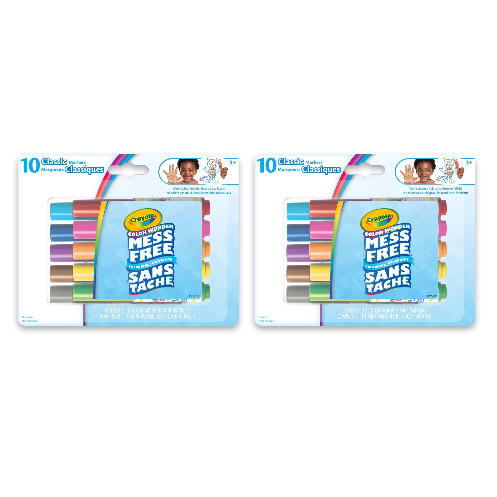 Crayola Canada 2 pack Crayola Color Wonder Mess-Free Mini Markers Classic, 10 Count