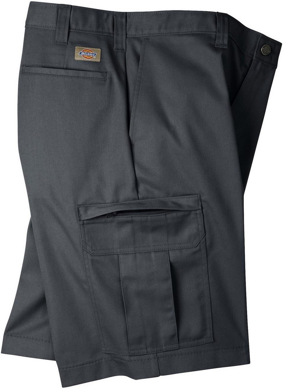 Dickies Occupational Workwear LR542DC 29 Polyester/Cotton Relaxed Fit Men's Premium Industrial Cargo Short with Hidden Snap Closure, 29" Waist Size, 11" Inseam, Dark Charcoal