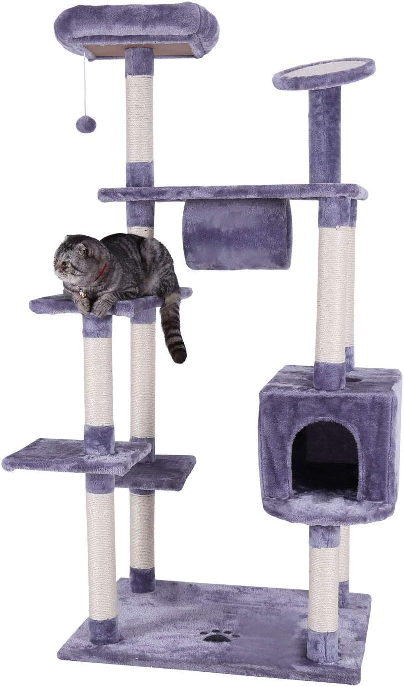 Multi-Level Cat Tree Tower Condo Kitten Activity Pet Kitty More Cushions Kittens Furniture Playing Relaxing House
