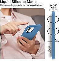 Vista 3 de AOTESIER Funda compatible con iPhone 12 y 12 Pro de 6.1 pulgadas, sedoso al tacto, goma de silicona líquida suave de alta calidad, antihuellas