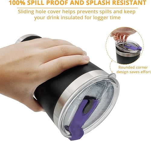 Miniatura 3 de KUFUNG Tapas de vaso a prueba de derrames de 30 onzas, tapa resistente a salpicaduras para vasopara Yeti Ramblertaza de café y más tazas enfriadoras