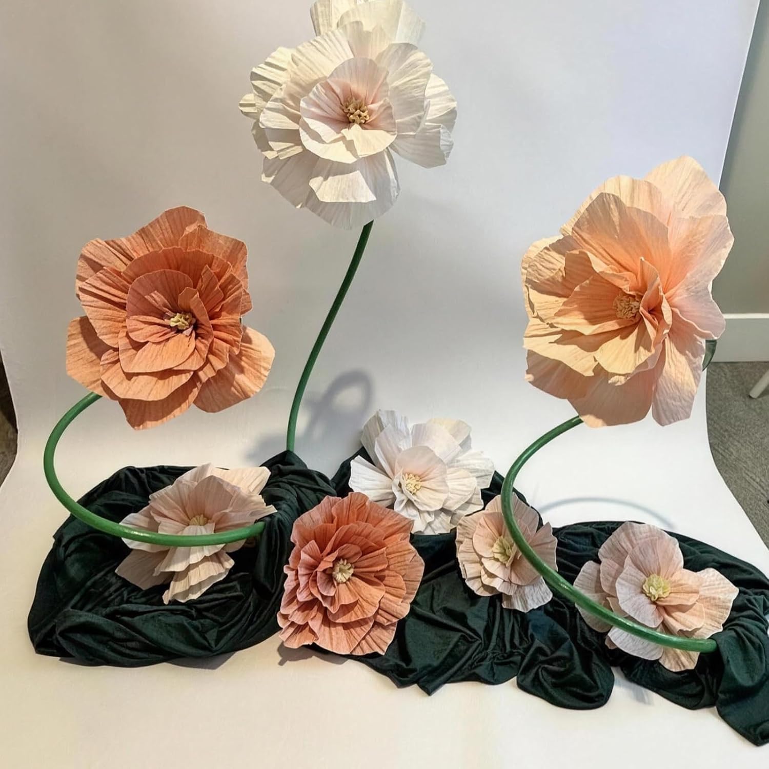 16.4ft Flexible Pipe PVC Tubing for Floral Wedding Decor, 16mm Green Bendable Floral Support Pole with Tubing Scissor for Artificial Flowers Stem, Balloon Arches, DIY Party Decor