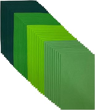 Jtnohx Soft Felt Sheets Felt Fabric for Crafts 4 Colors 40Pcs Green Series