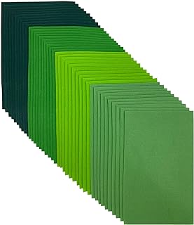 Soft Felt Sheets, 20x30cm (8x12 inches) Assorted Colors Felt Fabric Squares, 4 Colors 40 Pieces Color Felt for Craft DIY Project (Green Series)