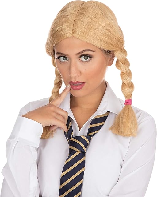 Bristol Novelty BW109 Schoolgirl Wig, Blonde, One Size