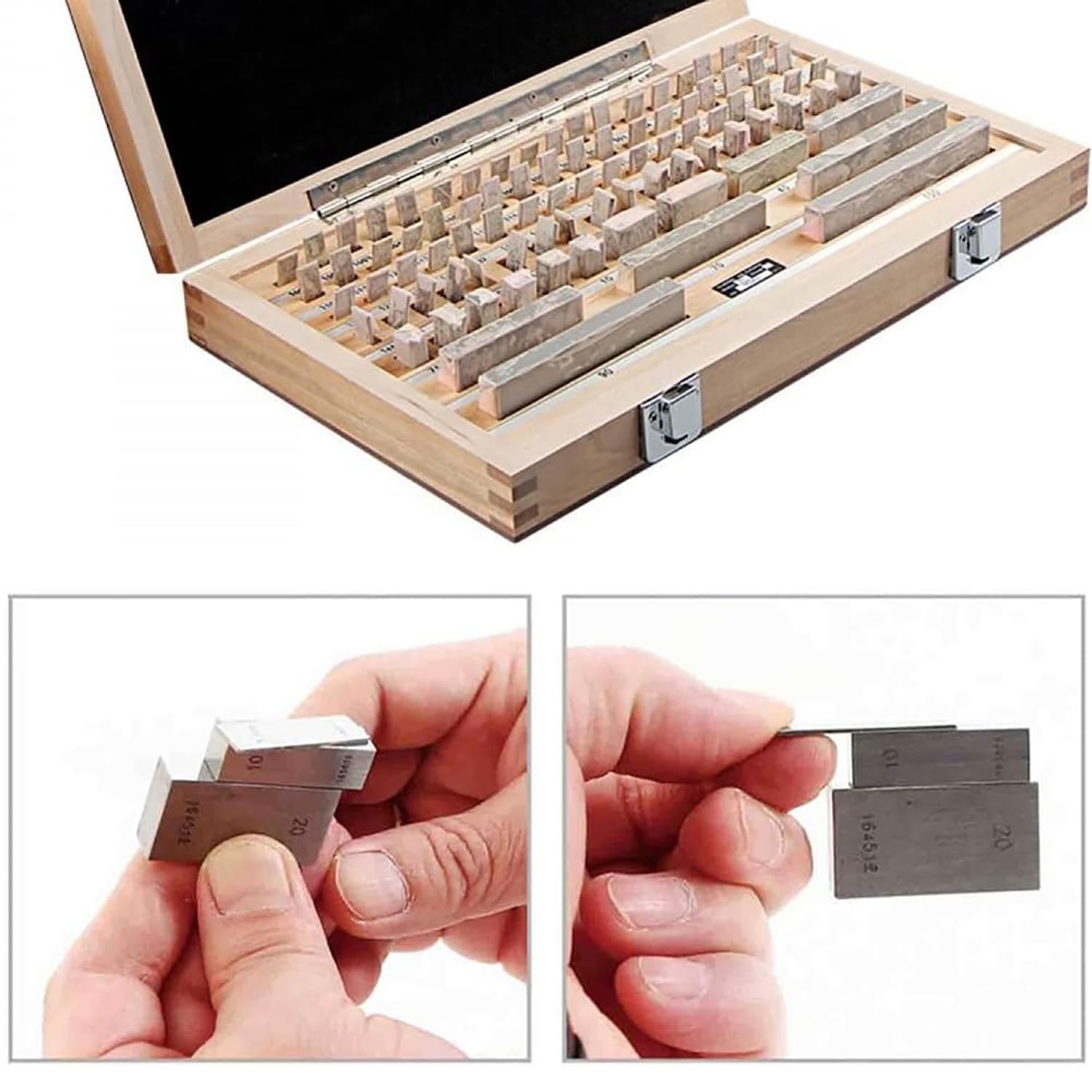 87Pcs Acciaio Slip Gauge Block Set Livello 0/1 Alta Velocità Misurazione Strumento Kit di calibrazione di precisione per Laboratorio di Ingegneria Industriale QC Accurato Riferimento dimensionale Stan