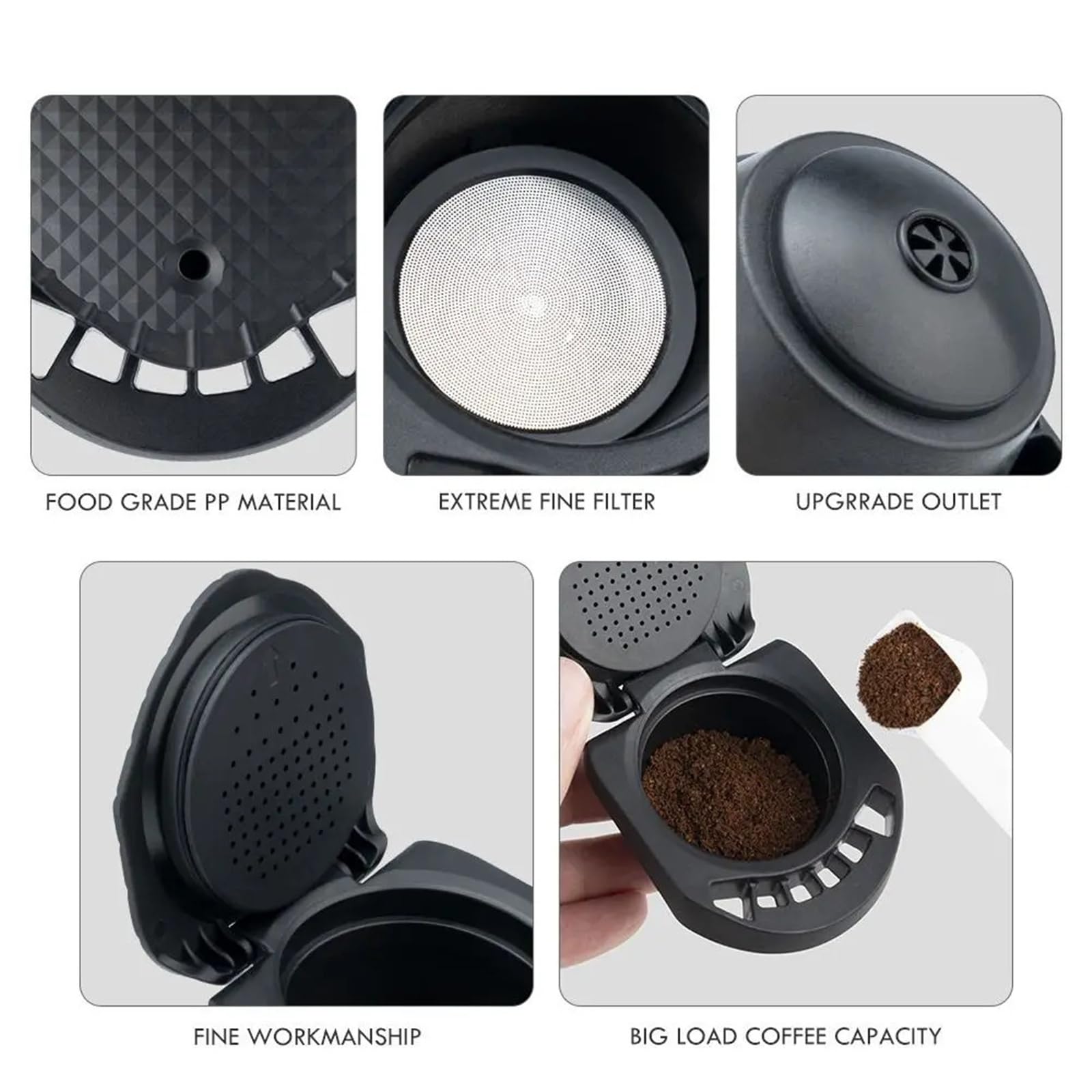 Nachfüllen wiederverwendbarer Kapseladapter, kompatibel mit Dolce Gusto Kaffeekapsel-Konverter, kompatibel mit Genio S Piccolo Xs Maschinen-Kaffeezubehör