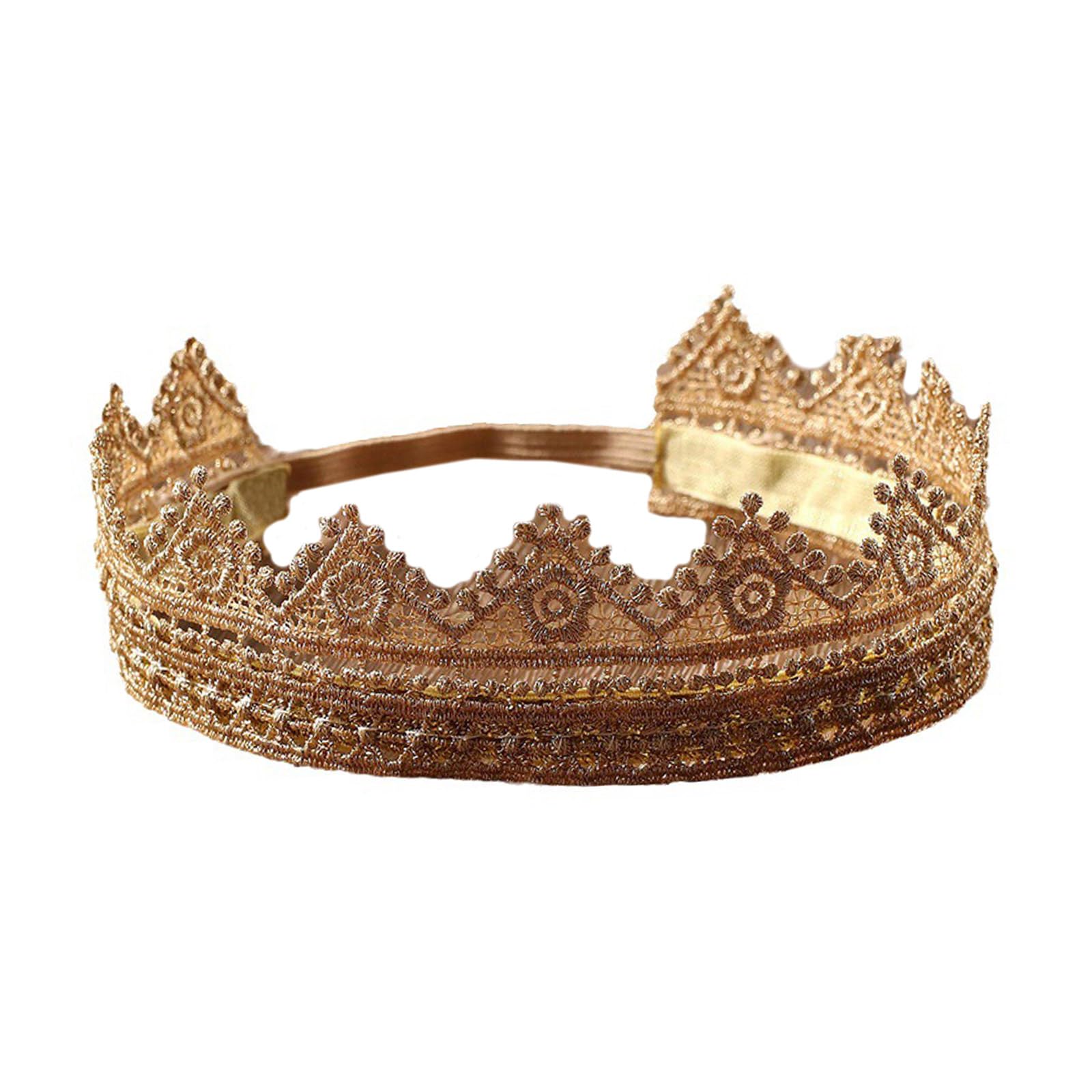 Elastic Crown Headbands Baby Photography Prop Princess Lace Crown BirthdayTiara Headpiece for Baby Newborn Party Hat Princess Headband