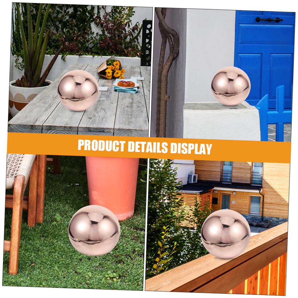 Sfera in Acciaio Inossidabile Lucidata Decorazione Da Giardino Sfera Riflettente Elegante Per Cortile e Prato Resistente e Duraturo
