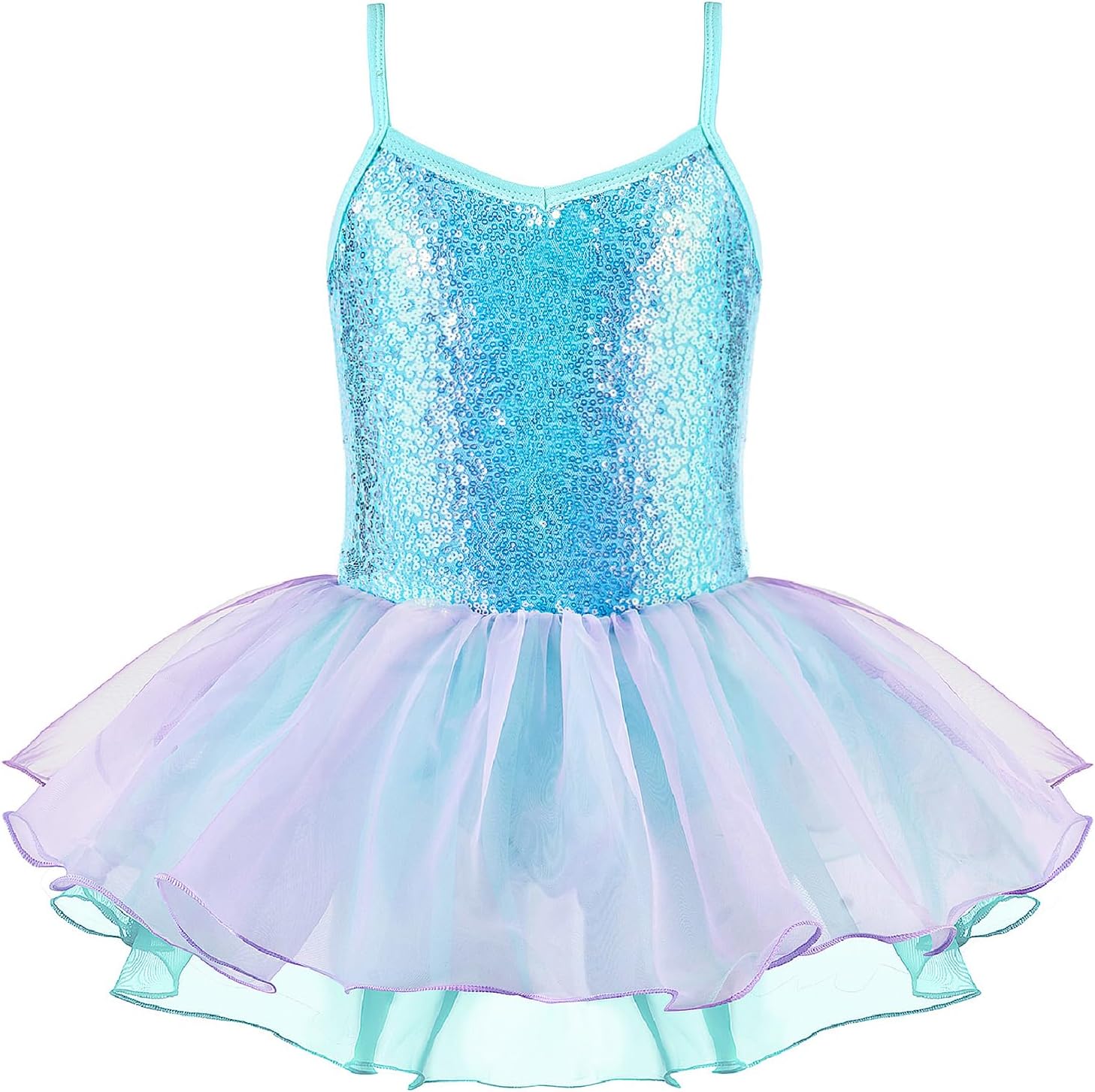 Zaclotre Little Girls Sequin Leotard Sparkly Strap Ballet Leotards Tutu Dress Ballerina Outfit Dance Costume for Kids