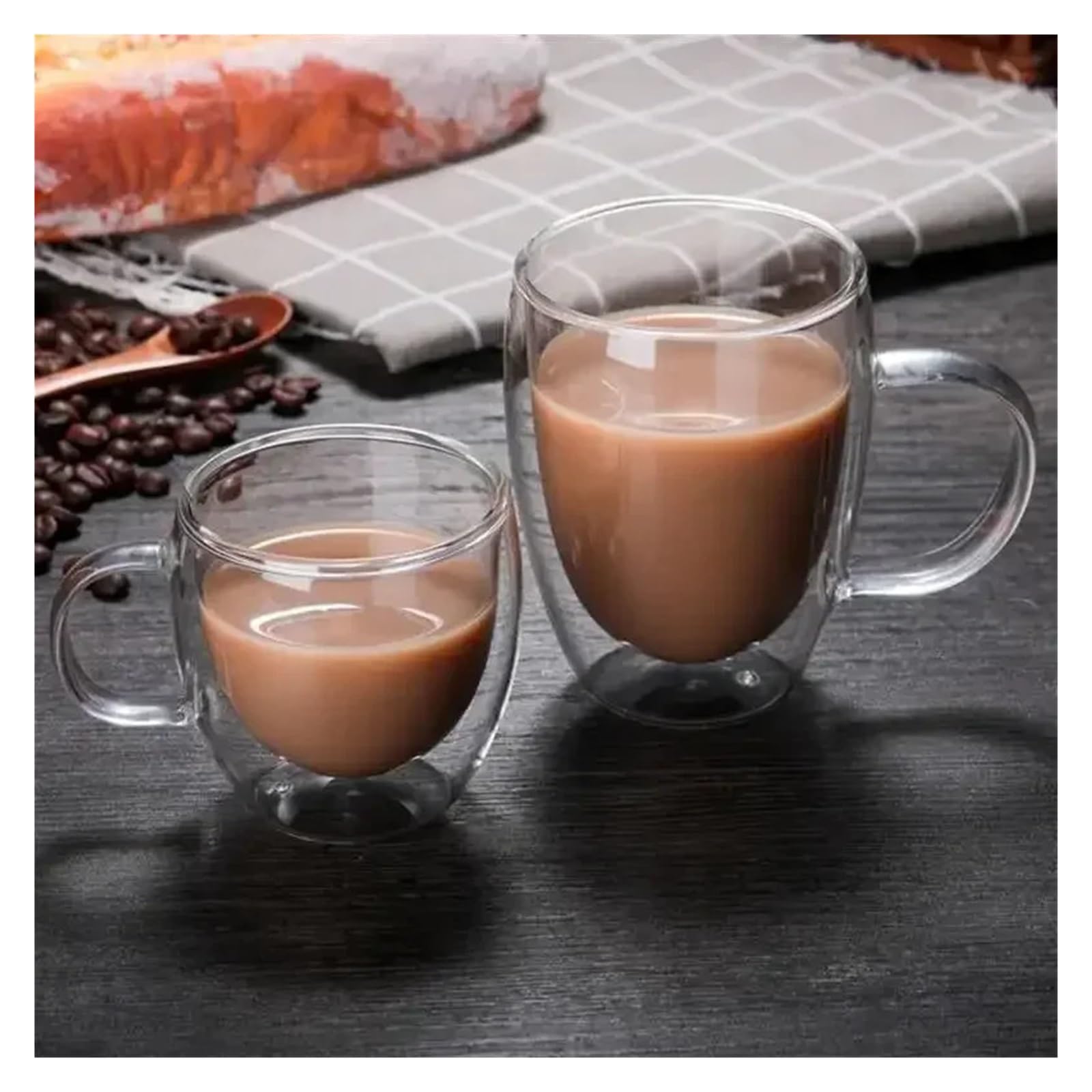 Szklany kubek do kawy z podwójnymi ściankami (4 szt., Coffee Glass 450 ml)