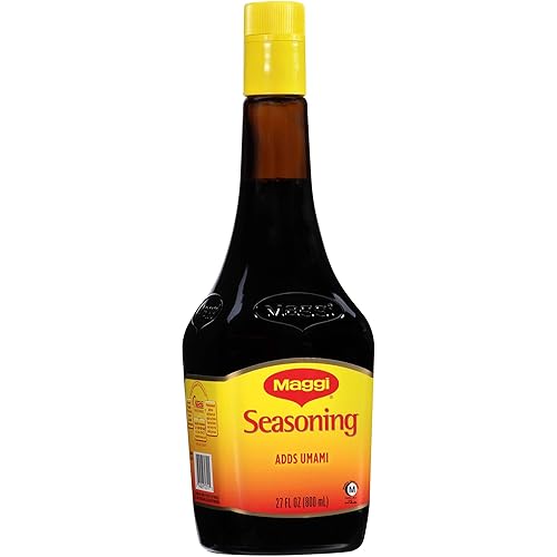 Maggi Condimento, condimento Umami, añade un delicioso sabor tostado sin agregar carne, sin MSG añadido, botella de 27 onzas líquidas (paquete de 6)