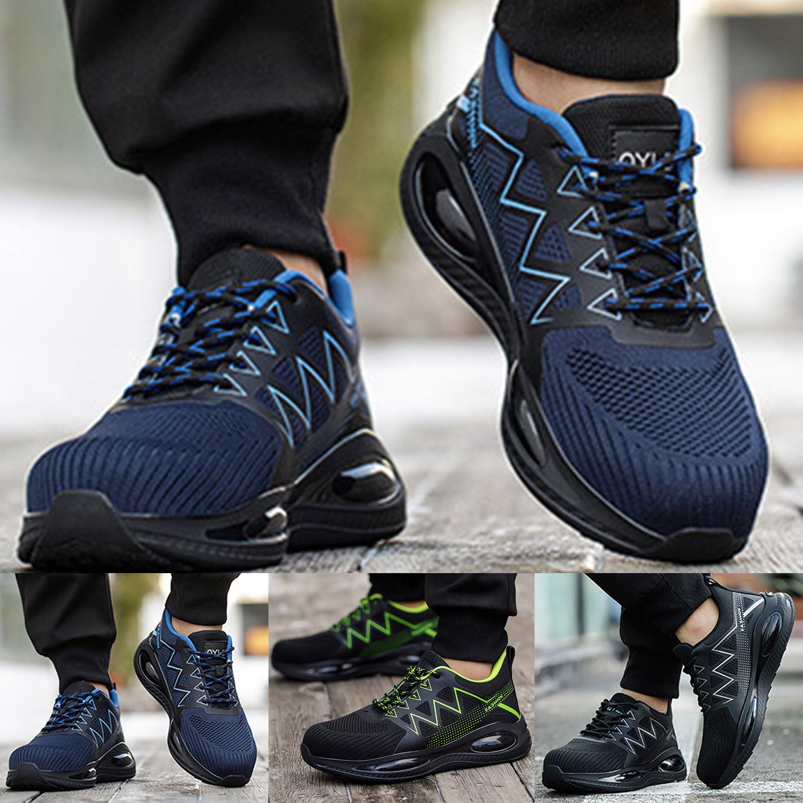 Zapatos de trabajo para hombre y mujer, ligeros, deportivos, transpirables, con cierre de rosca, zapatos de protección, antideslizantes, para cocina, sin deslizamientos, para camareros, deportivos