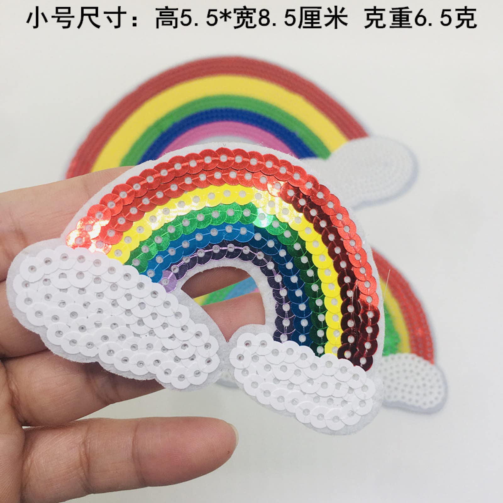 Toppe Termoadesive Con Paillettes Arcobaleno – Patch Scintillanti Da Cucire O Stirare, 9 Cm