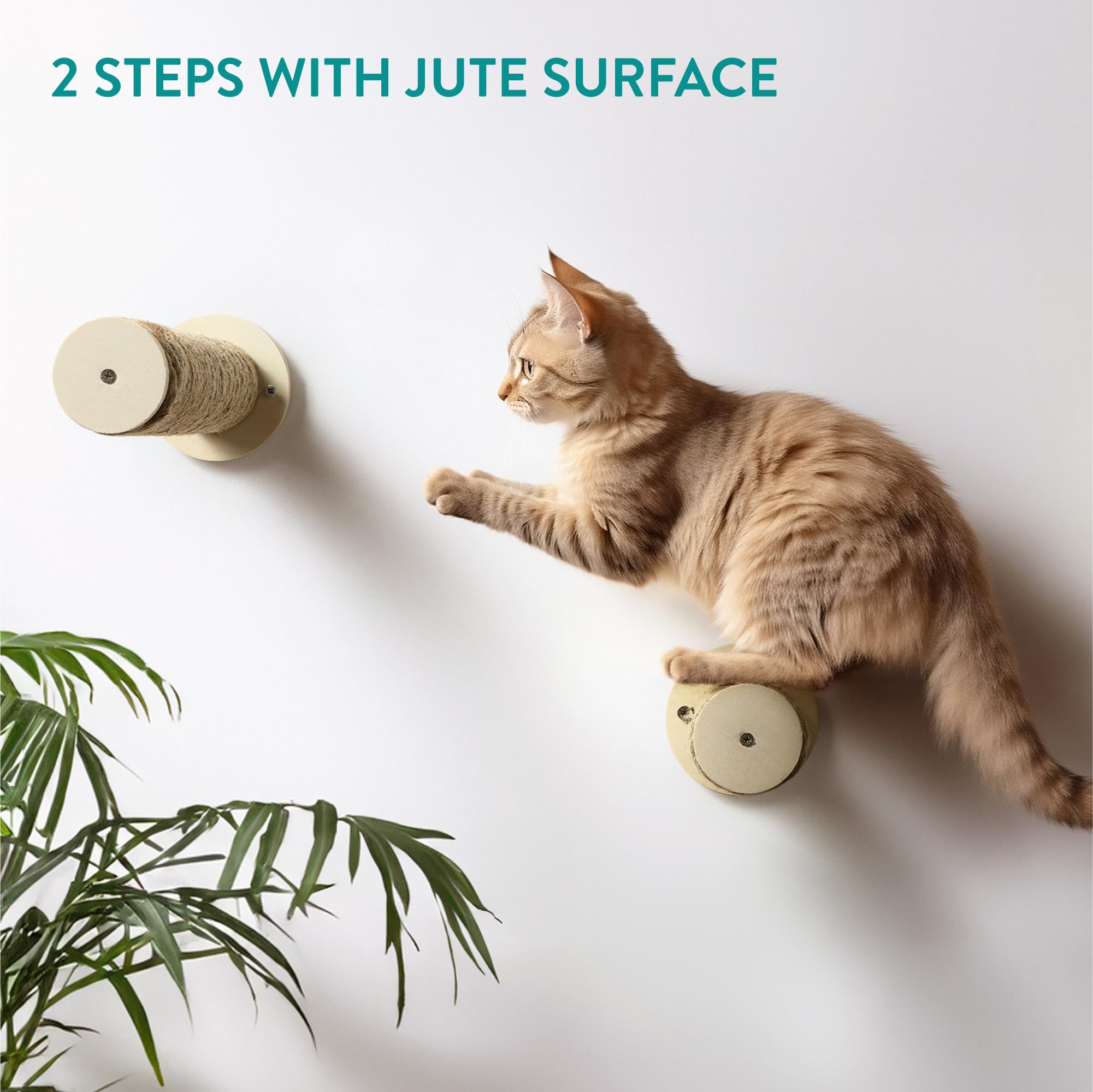 3 Marches Escalade Murale Pour Chat - Parcours Avec Surface Sisal, Fixation Murale