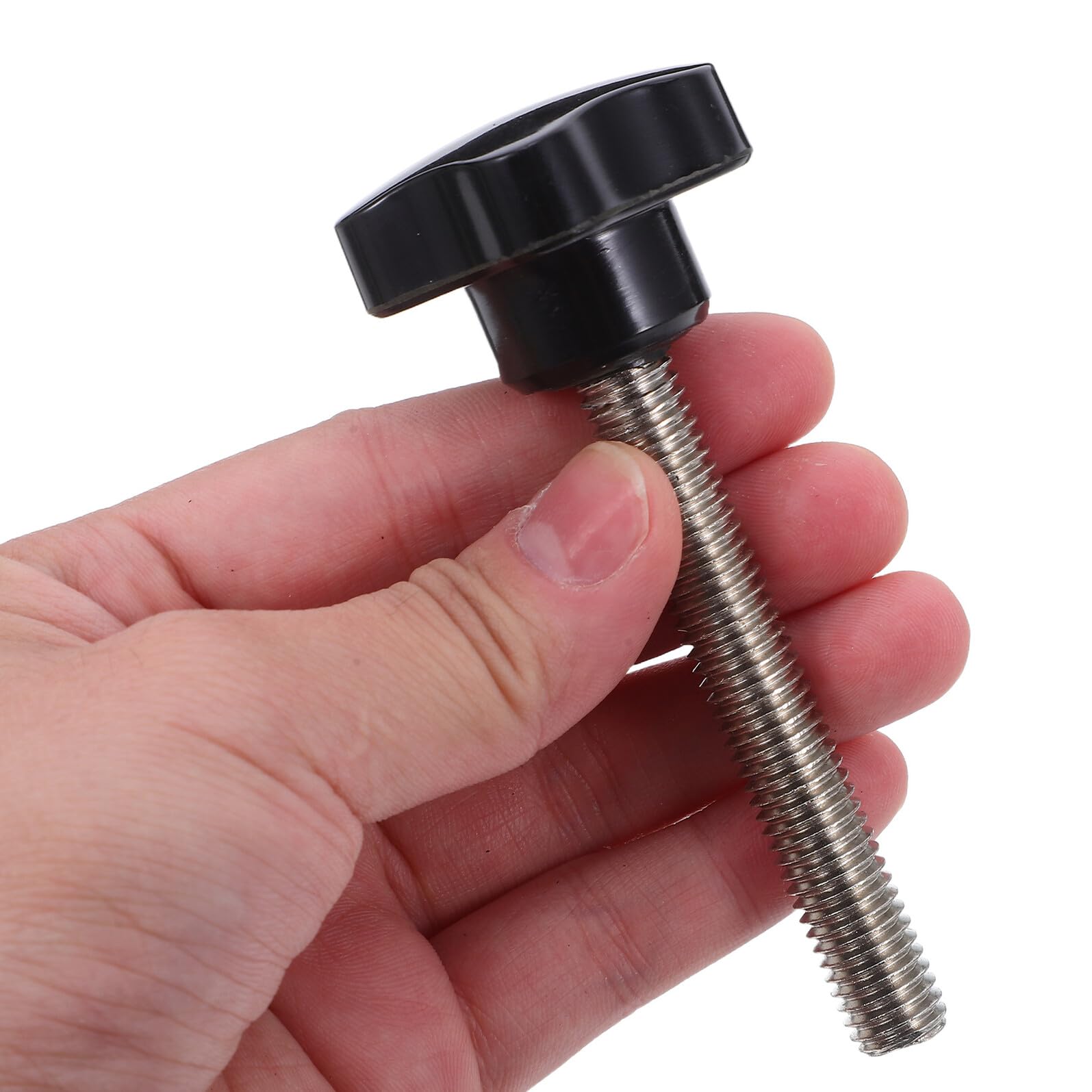 Cabilock 20pezzi Viti Manopola Filettate Vite Testa Zigrinata in Acciaio Inox Nero Dado di Serraggio Manuale Impugnatura Ergonomica Parti di Ricambio per Utensili da Officina