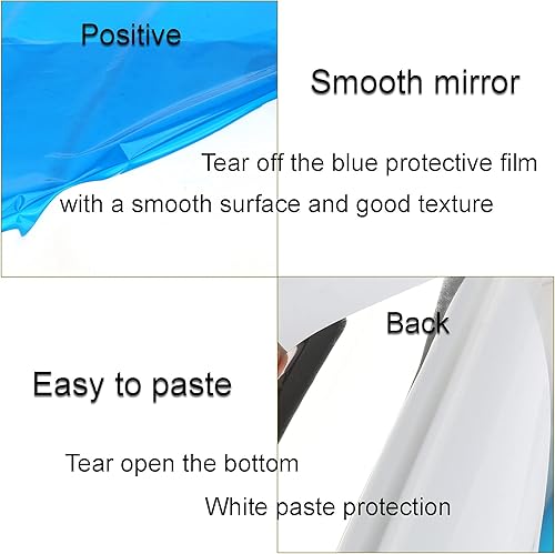 Miniatura 4 de TSYFM Hojas de espejo autoadhesivas, 19.7 x 59 pulgadas, láminas de espejo acrílicas flexibles para pared, azulejos de espejo resistentes a los