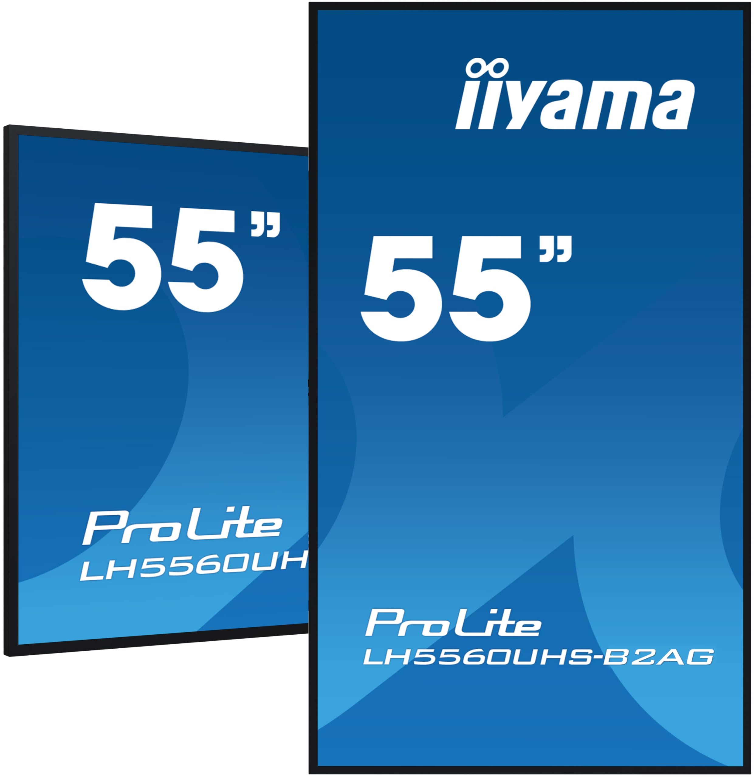 iiyama Prolite LH5560UHS-B2AG 139cm 54.6" Digital Signage Display VA LED Panel 4K UHD HDMI Audio-Out USB2.0 RS-232c RJ45 Mediaplayer Android 11 OS WiFi 24/7 schwarz