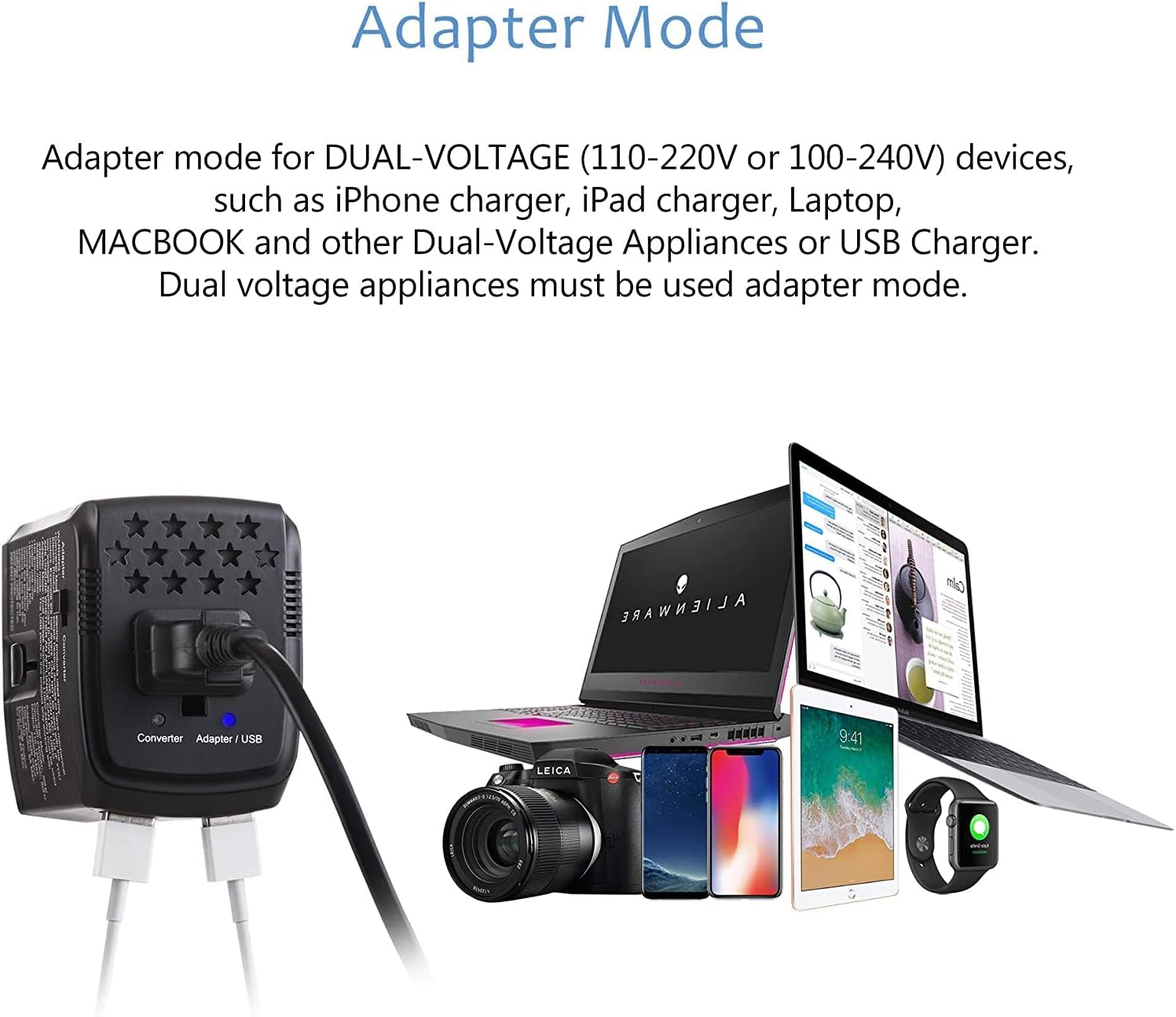 Blасk Frіdау Clеаrаnсе 2000Watts Electric Converter Adapter Step Down Voltage 220V to 110V for Hair Dryer Cell Phone Laptop MacBook Dual USB Power Plug Adapters US to Europe AU Over 150 Countries(Bright Black)