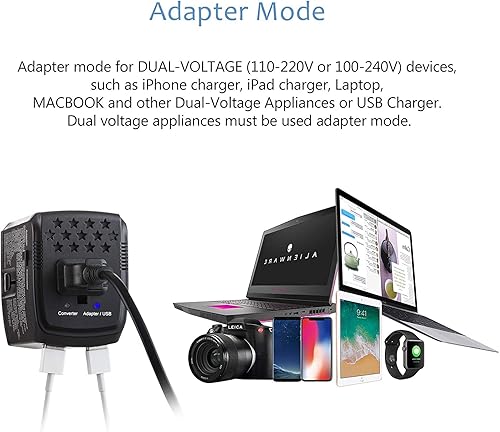 Miniatura 2 de Convertidor de voltaje descendente todo en uno de 2000 vatios de 220 V a 110 V para secador de pelo, plancha de vapor, teléfono celular, portátil,