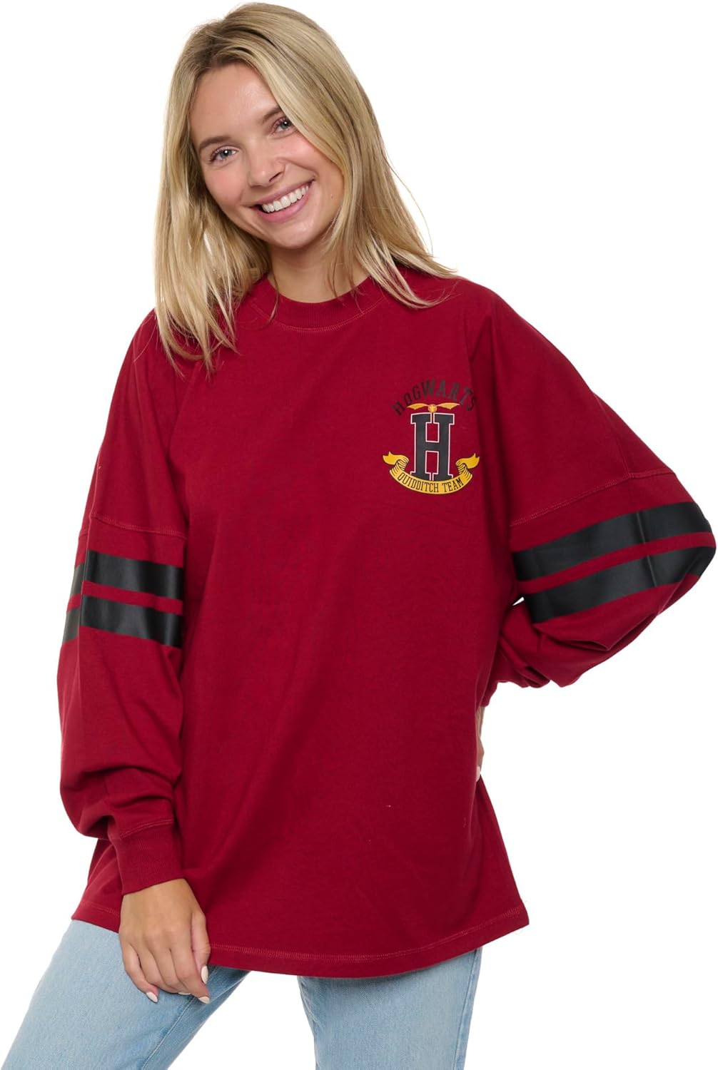 Harry Potter Jersey Womens Oversized Quidditch Drop Shoulder Long Sleeve - Image 2