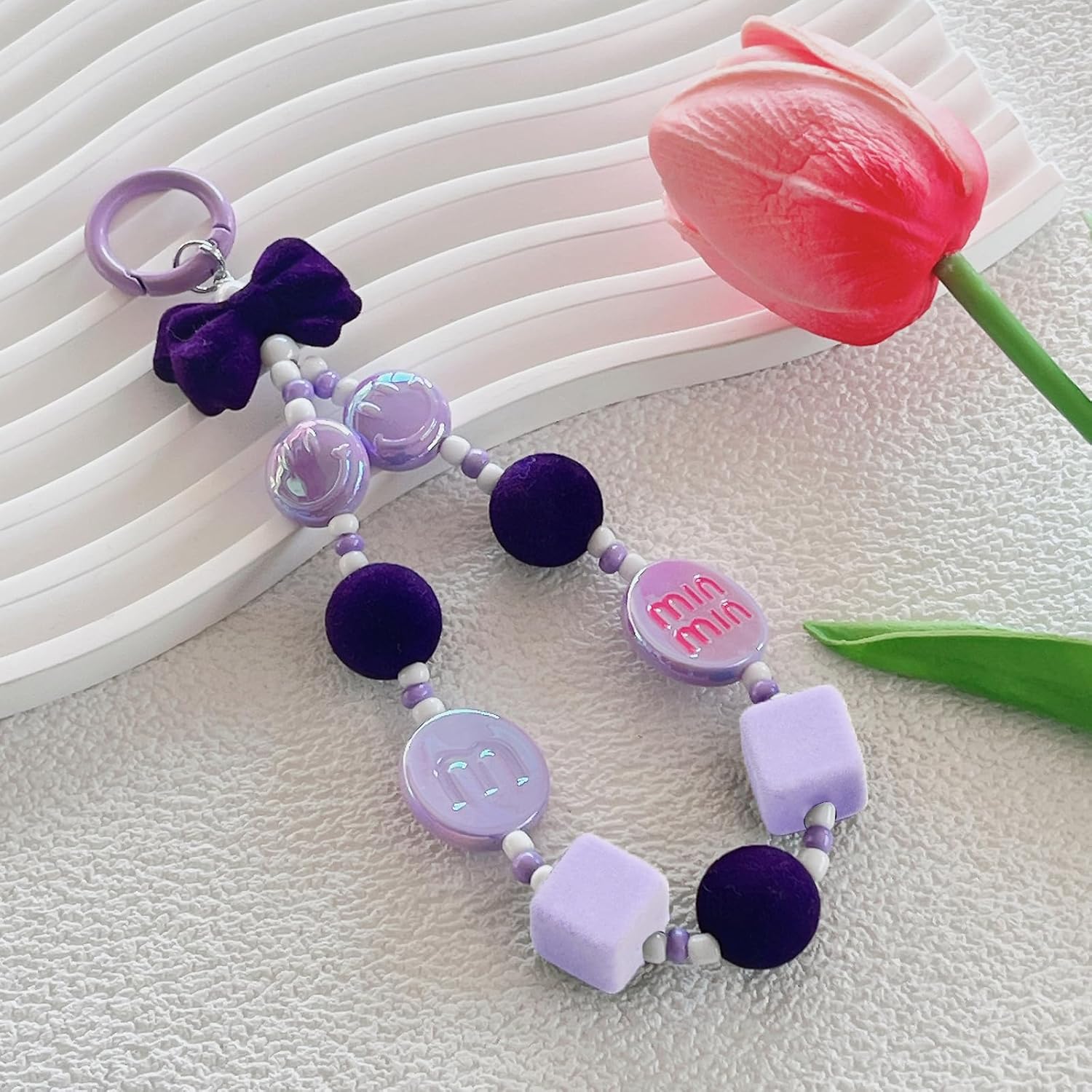 Colorful Velvet Beads for Pens Spacer Chunky Beads for Jewelry Making Beadable Pen Keychains Phone Charms Earrings Bracelet DIY Craft Christmas Ornament Garland Decor, 15mm Cube 40pcs - Image 4