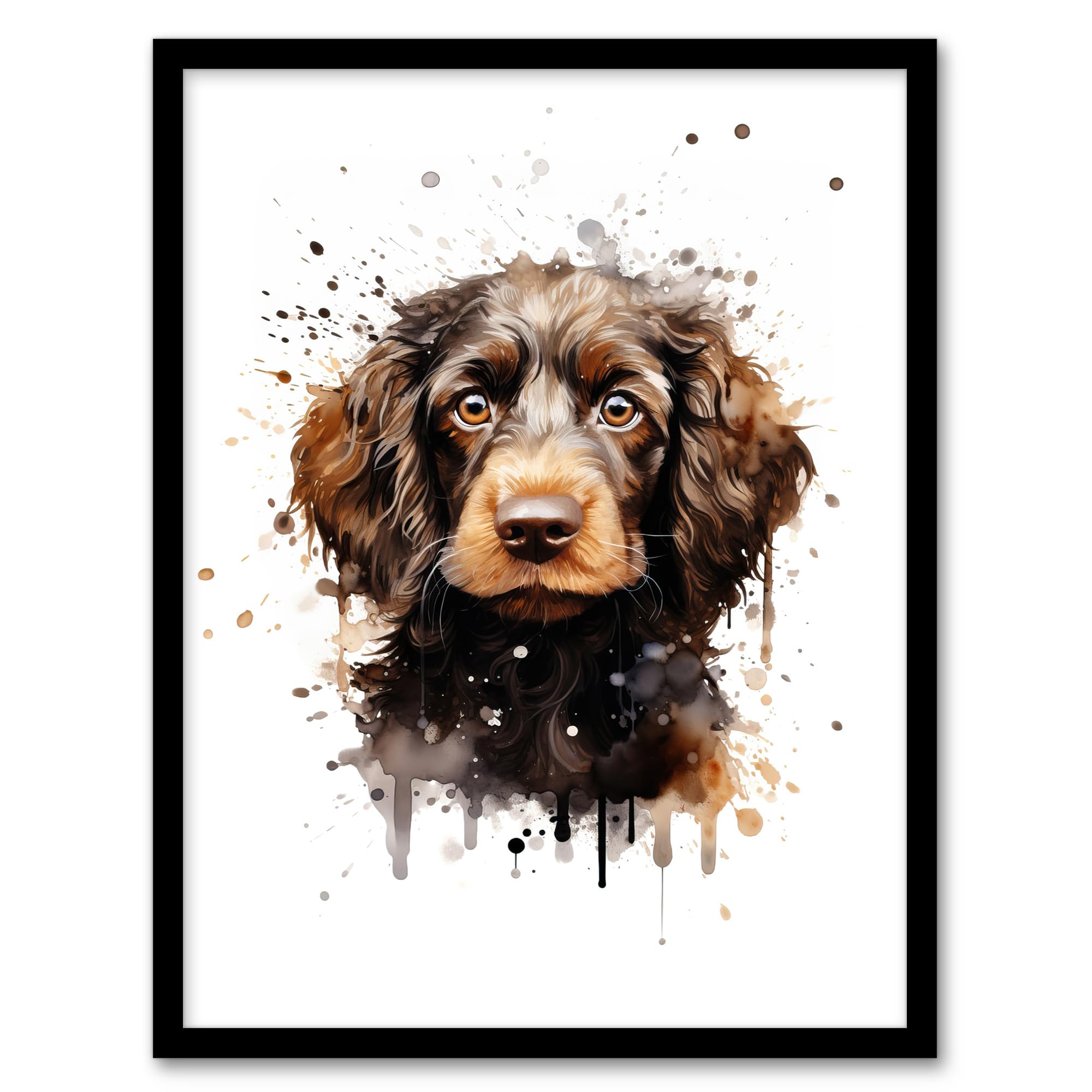Artery8 Cockapoo Lovers Gift Watercolour Pet Portrait Painting Artwork Artwork Framed Wall Art Print A4