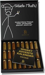 Premium Whisky Adventskalender in edler Geschenkbox exklusiv von scotchbar â 24 hochwertige Scotch Single Malt, jeweils fĂŒr mindestens 10 Jahre in EichenfĂ€ssern gelagert