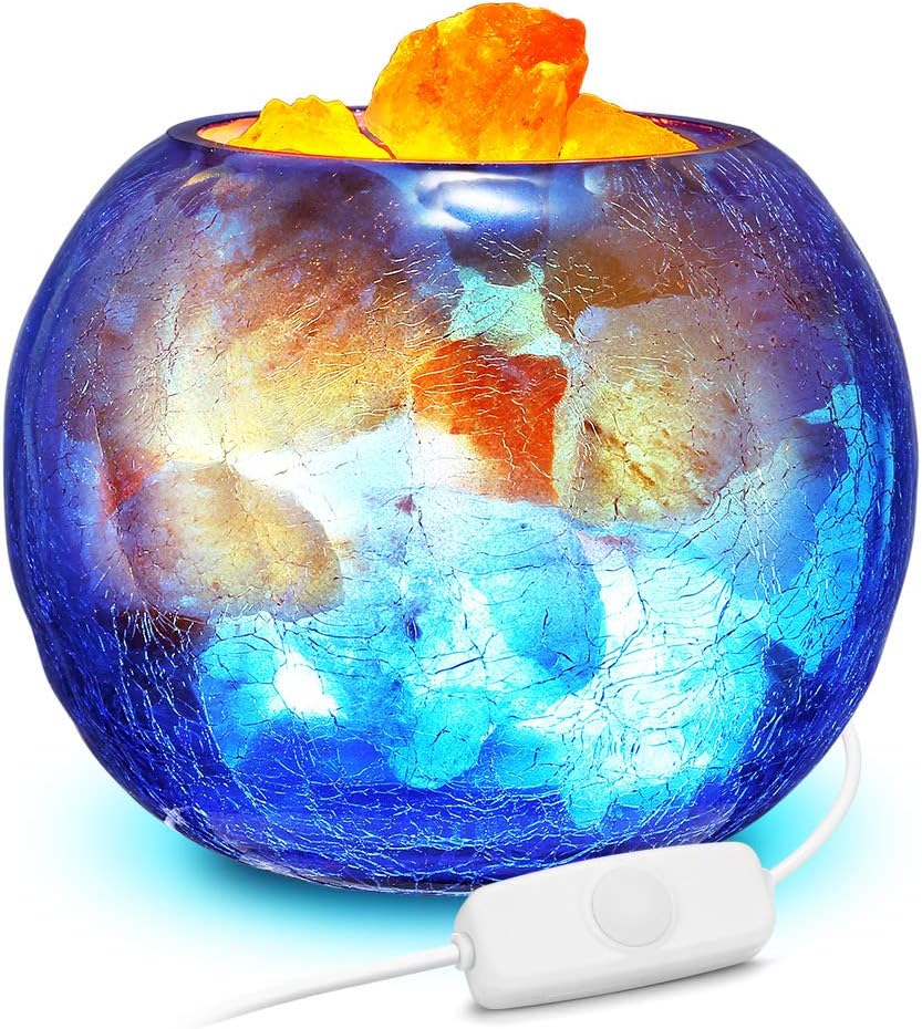 ACCEWIT Natural Himalayan Salt Lamp 2KG 100% Authentic Finest Quality Crystal Rock 1.4M USB Cable