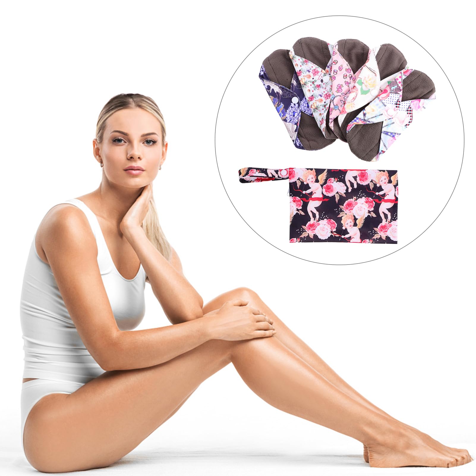 15piezas Compresas Menstruales Reutilizables De Con Tecnología De Absorción Bolsa De Almacenamiento Toallas Sanitarias Ecológicas Para y