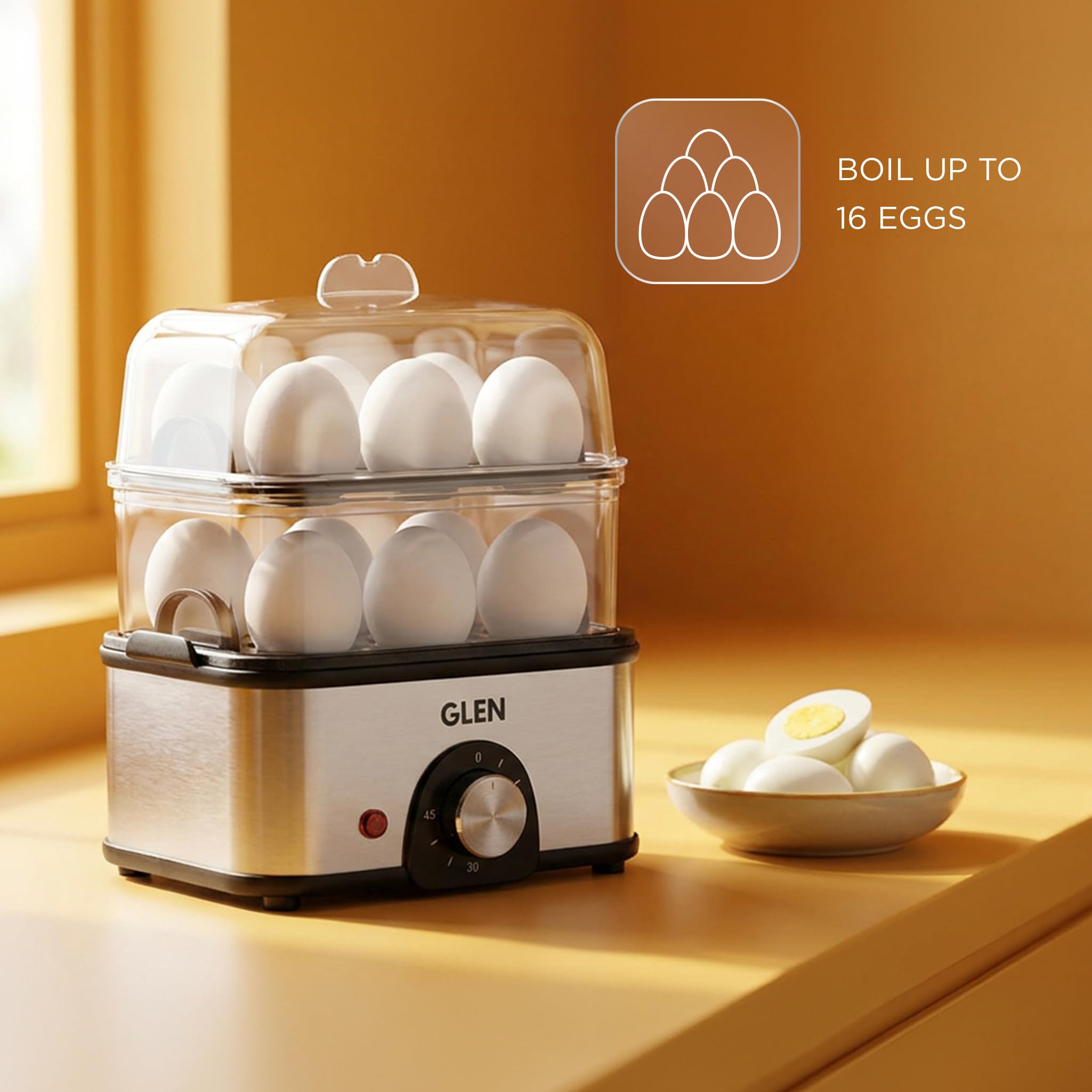 Glen 3-in-1 Multi Cooker: Egg Boiler, Steamer & More -3
