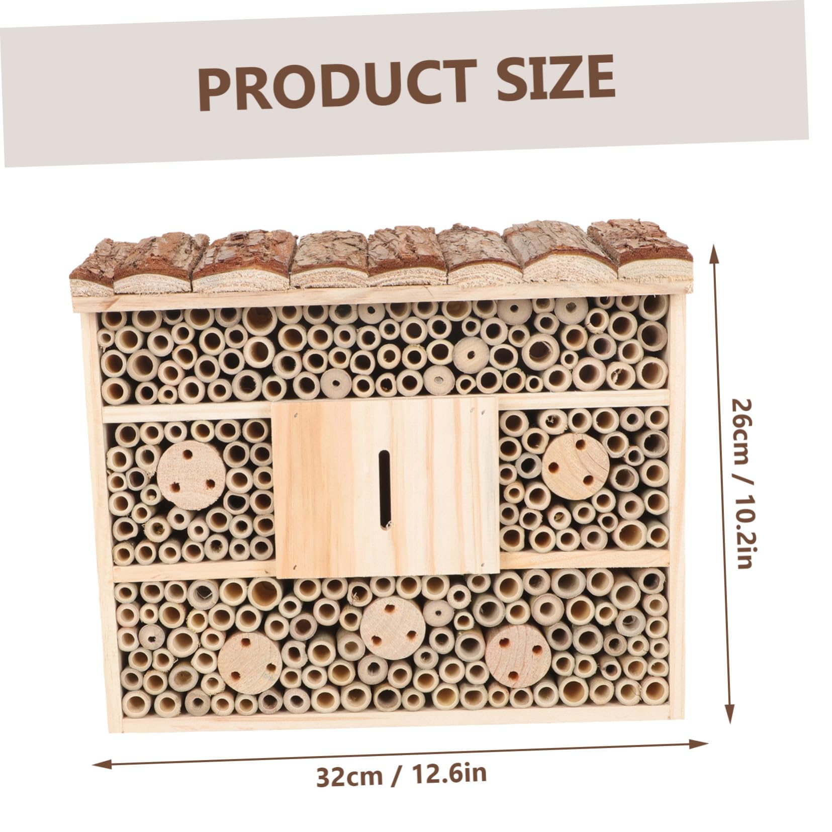 GANAZONO Casetta Insetti in Legno Premium con Tetto Protettivo Accessorio Decorativo da Giardino per Api e Insetti Benefici Ornamentale per Terrazze e Cortili Naturali
