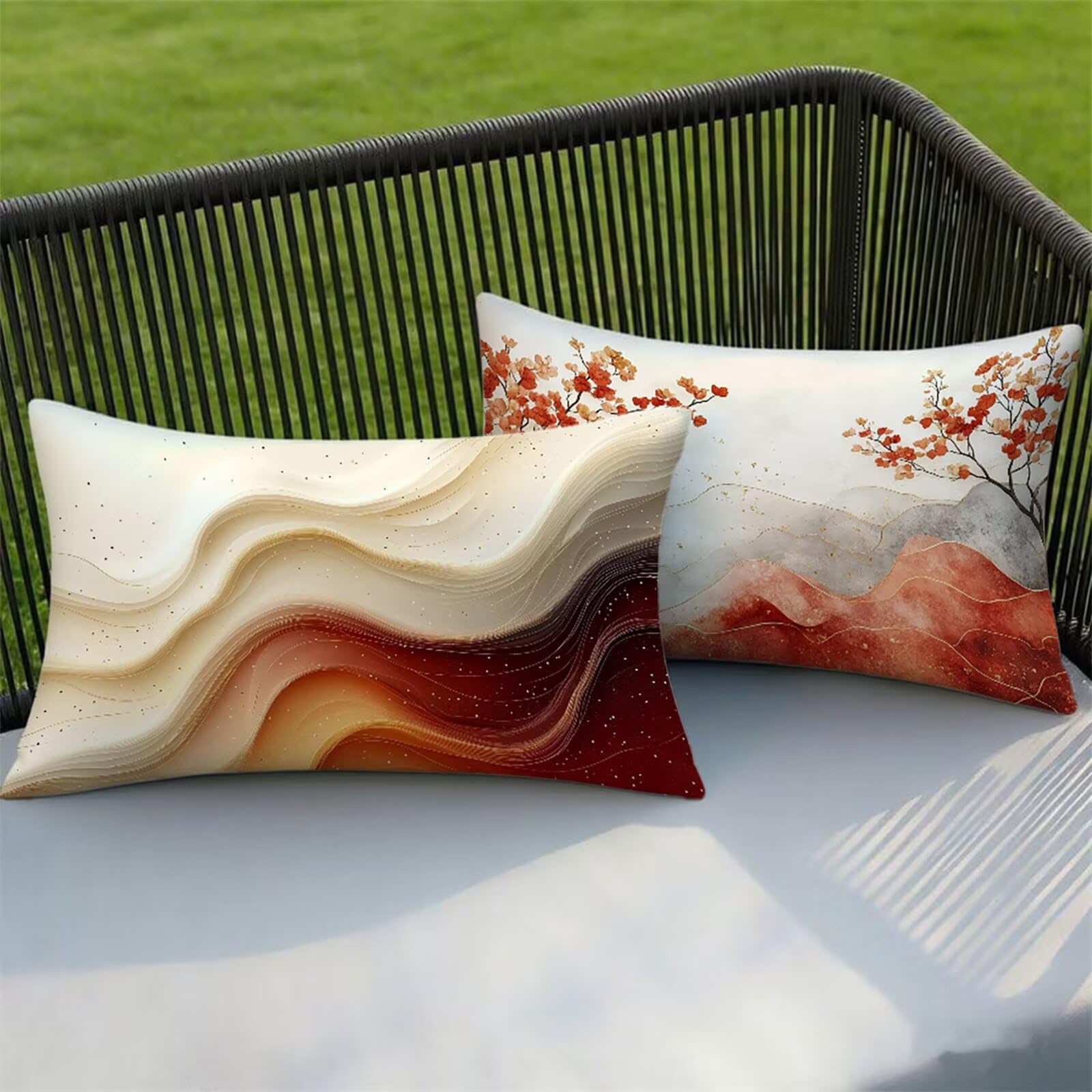 Federe Cuscino 60x80 Set di 2, Banda Federe Cuscini Divano Lino, Rettangolari Copricuscini 60x80cm Con Cerniera Invisibile, Copricuscino per Camera Letto Casa Decorazioni Regalo, Semplice kj-7020