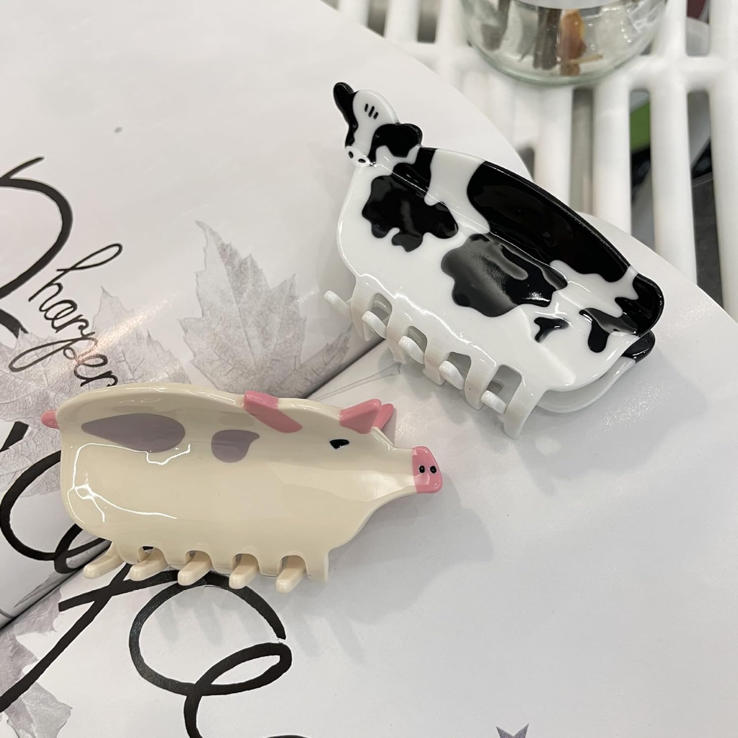 Generic Hair Clip, Cow Shape, Acetate Material, Hair Dairy Cow Claw Clip Accessories. (Cow), Clear - Image 4