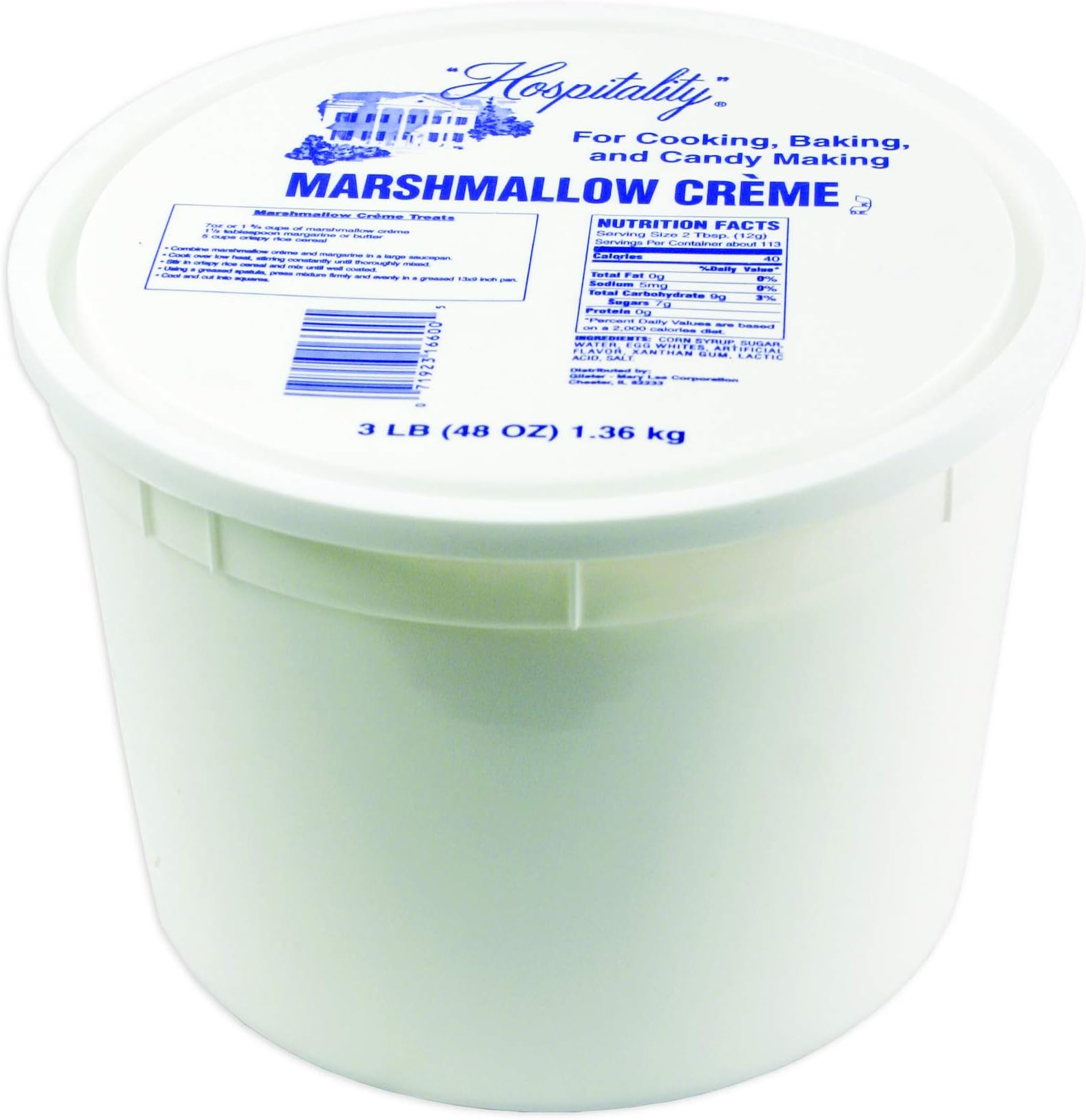 Marshmallow Creme- Economy Size 3 lb. Tub