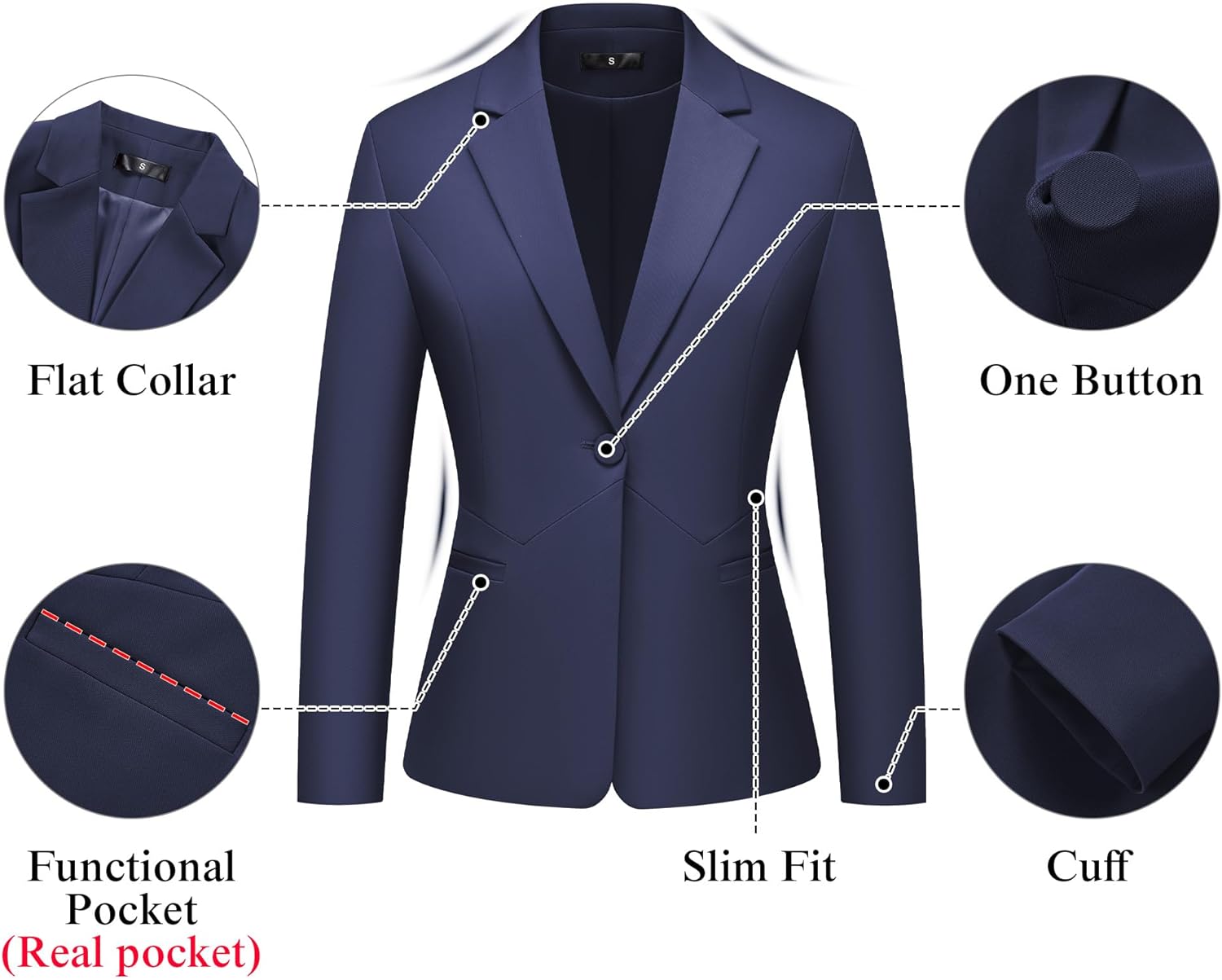 Women's Business Suits for Work Professional 2 Piece Sets Pants Suits Slim Fit Casual Outfits Tuxedo for Office - Image 2