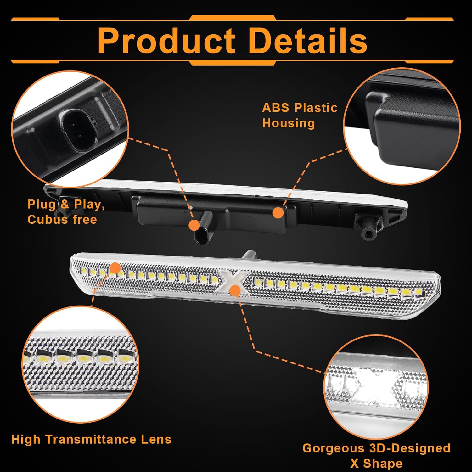LED Side Marker Lights for 2020-2024 GMC Sierra 2500HD 3500HD XStyle [Patent Pending] Front Rear Bumper Fender Marker Lamps Clear Lens White Light 4PCS Spirit Snake Series