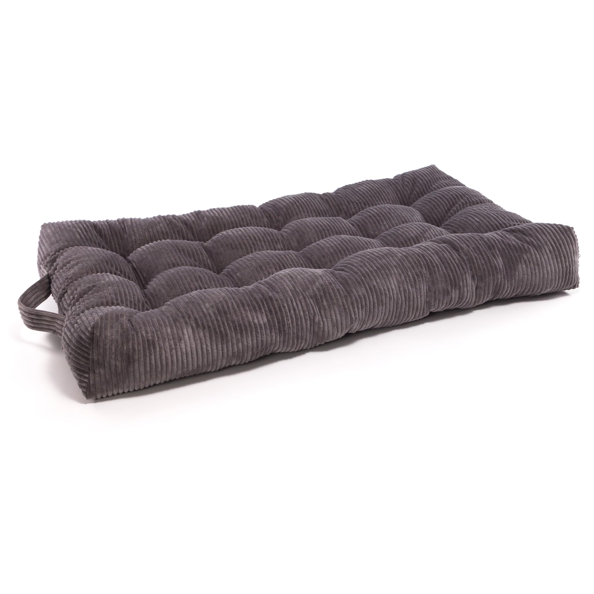 ECOPUF – Materac Podłogowy do Pokoju Dziecięcego – Poducha Podłogowa dla Dzieci - Pikowany, ze Sztruksu, 70 x 120 x 15 cm, Duży, z Uchwytem – Wielofunkcyjny, Wygodny Materacyk – SZ90 Ciemny szary