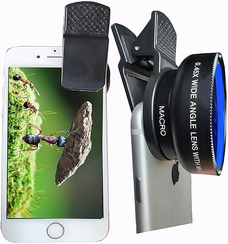 Fisheye Lens - Kit de lente de cámara de teléfono para iPhone 14 13 12 11 X XS Xr Se 8 Pro Max Mini Samsung La mayoría de los teléfonos con clip
