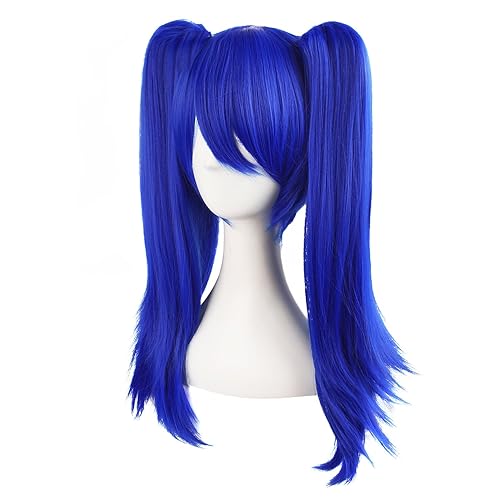 Miniatura 3 de MapofBeauty 20 pulgadas197in - Pelucas de cabello lacio de doble cola azul marino