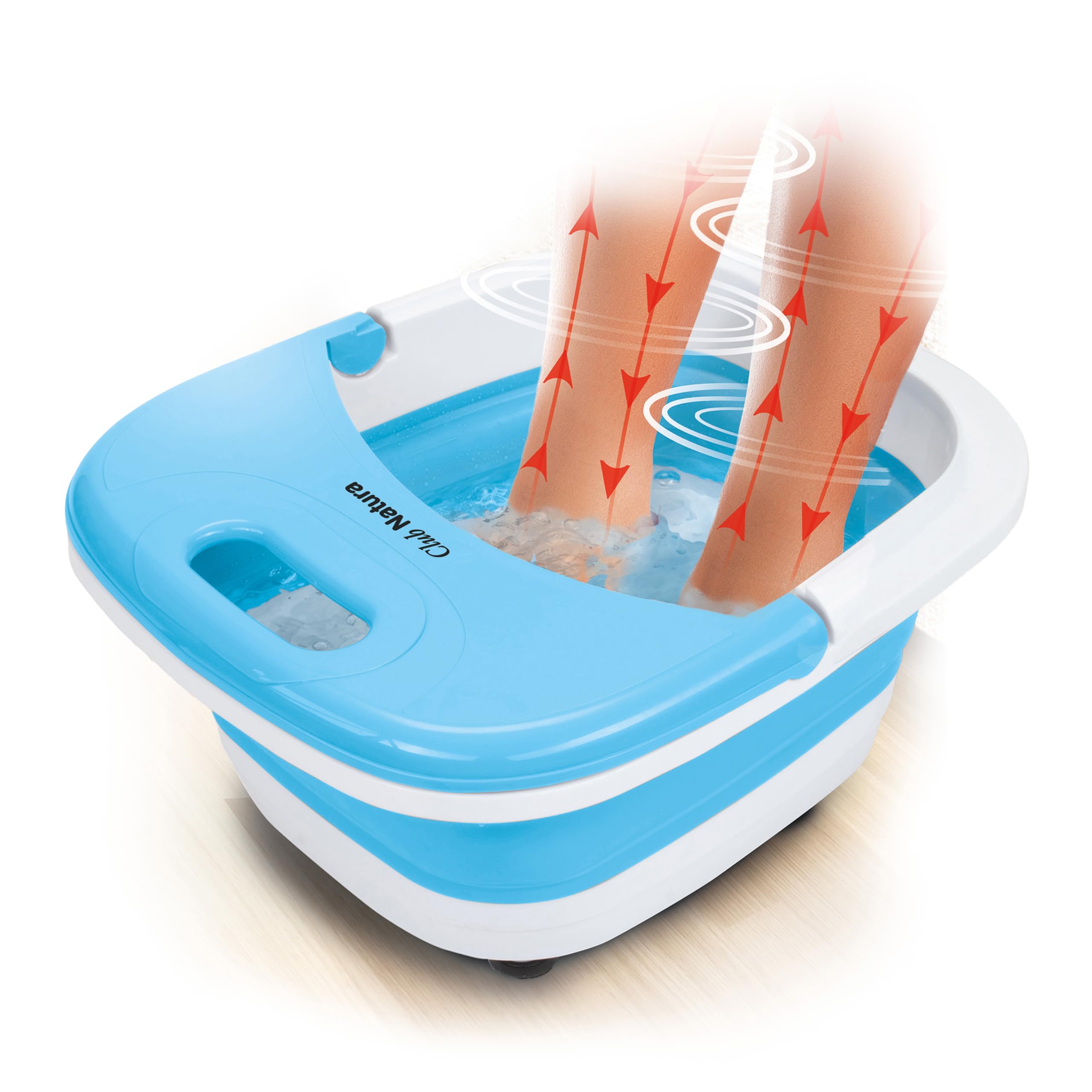 Spa de Pies/Piernas Plegable con Hidromasaje e Infrarrojos. Hidromasajeador plantar plegable: pediluvio eléctrico 450W Masaje de Vibración + Burbujas de aire + Infrarrojos y Calor. Plegado sólo 9,5 cm