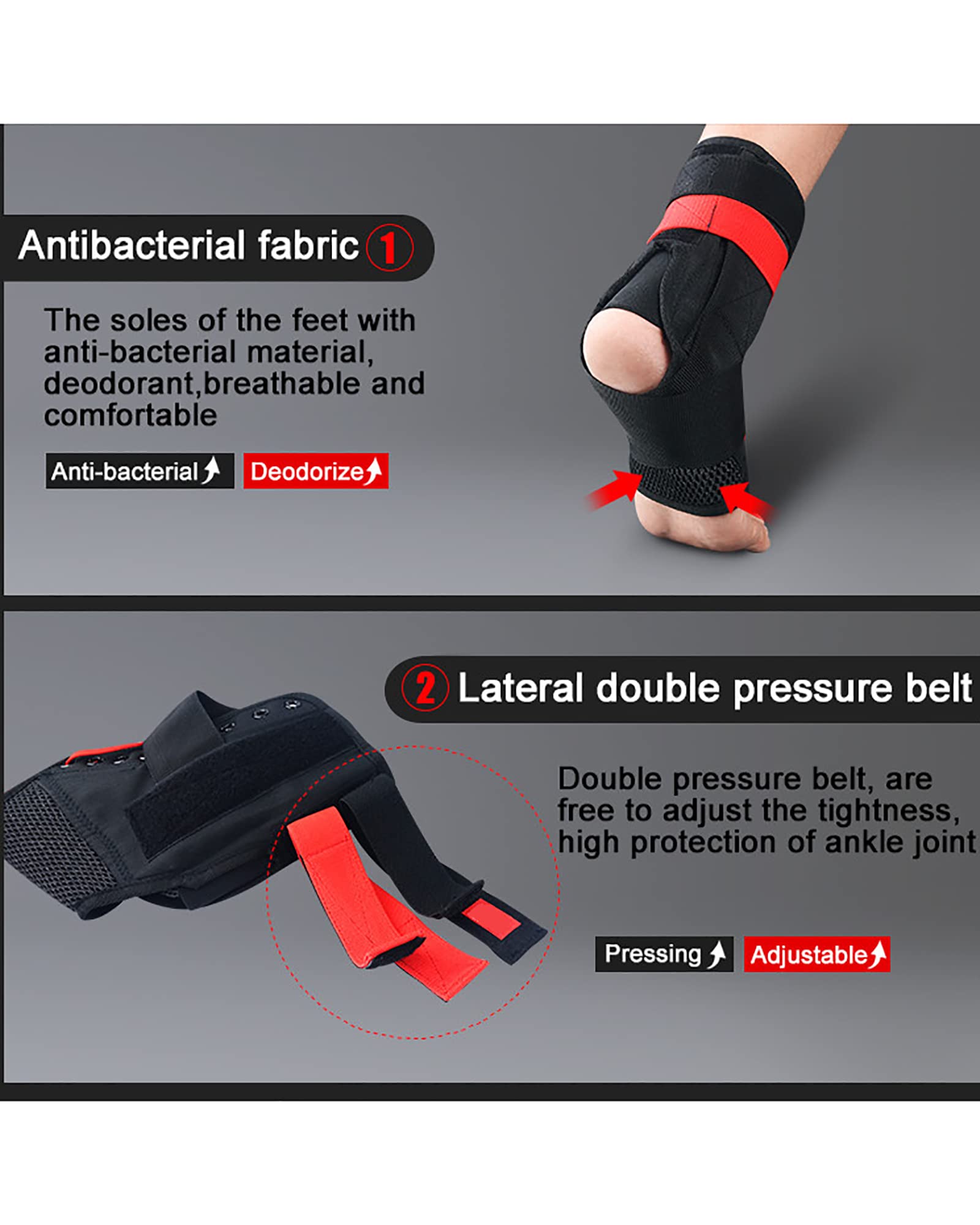 Cómodo Soporte de Tobillo Ajustable con Cordones Transpirable estabilizador de pie ortesis Protector de Tobillo férula para esguince para Lesiones Deportivas, L