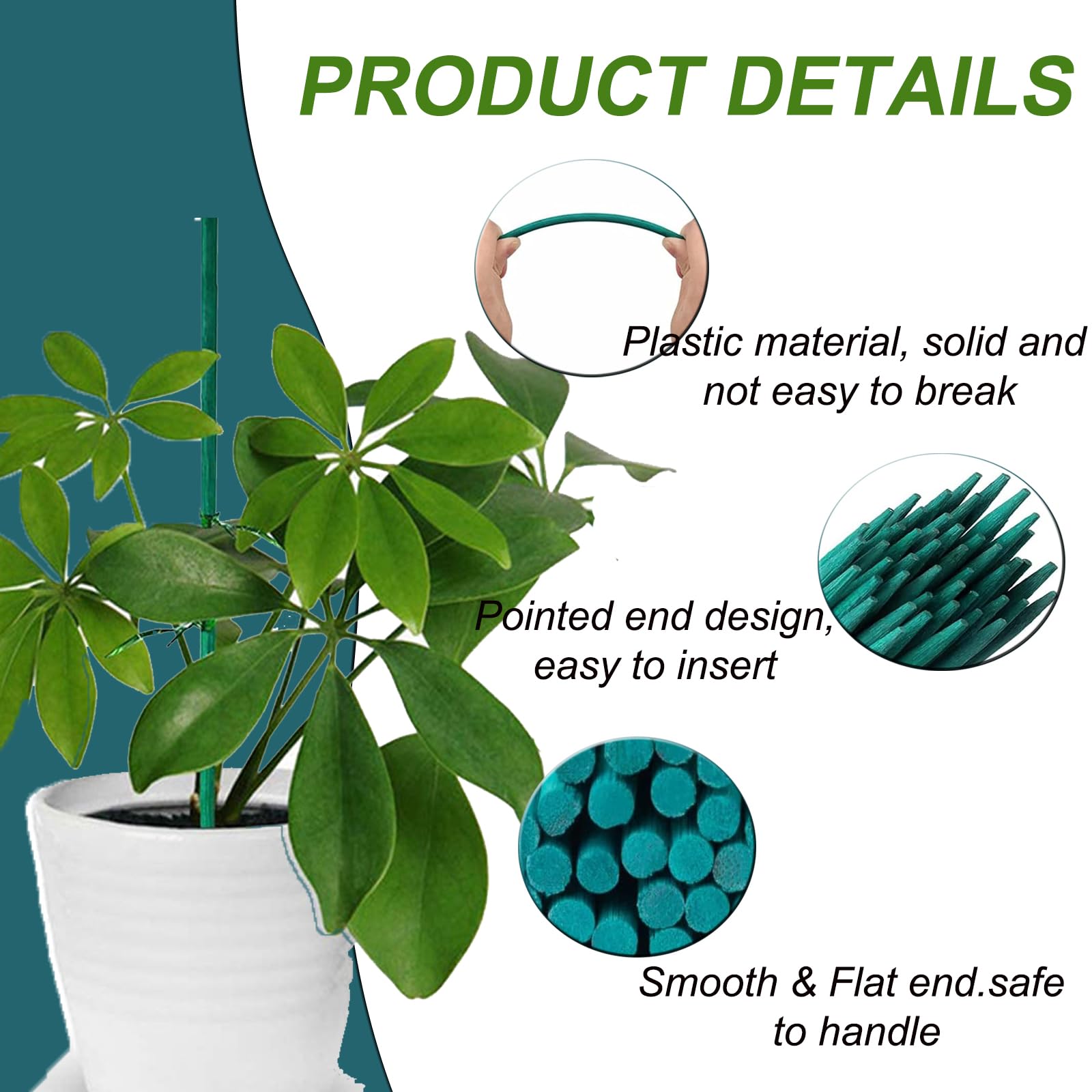 Kit Tuteurs Pour Plantes Avec Clips - 30 Supports Réglables En Fibre De Verre Pour Tomates, Orchidées, Rosiers | POWZOO